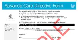 Advanced Care Directive example